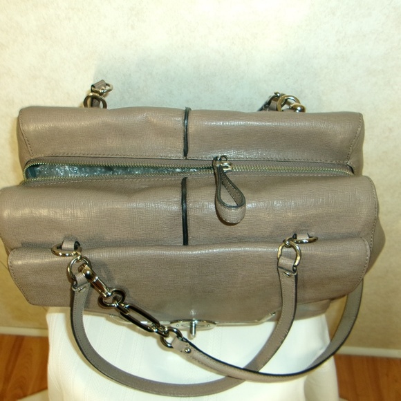 Coach Madison Madeline East West  Pebbled Leather 2 Way Satchel 25246 Taupe(VGUC - Picture 5 of 12